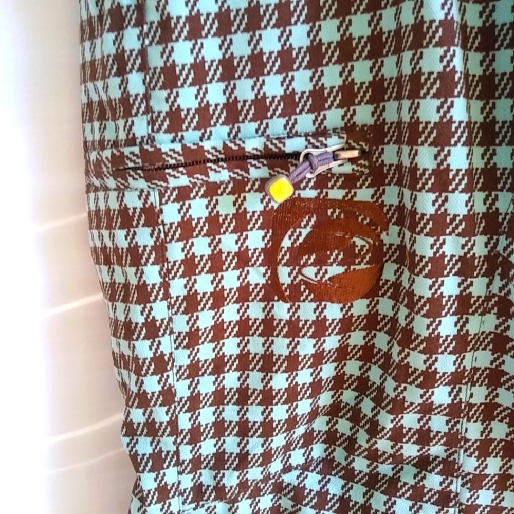 Liquid Freerider M Aqua Brown Houndstooth Ski Pants